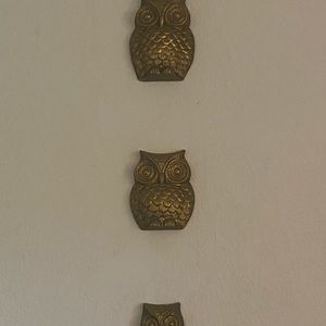 Set of three owl wall hanging